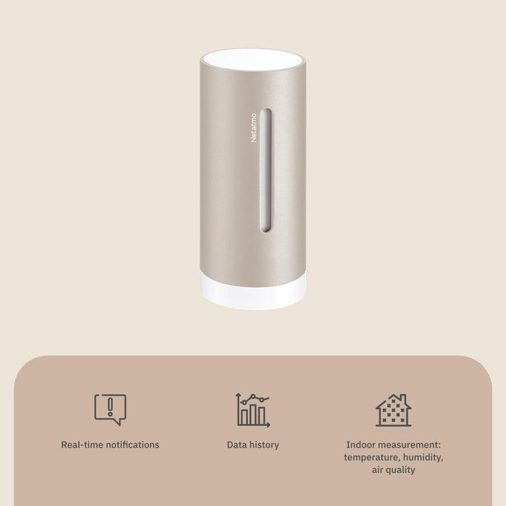 Netatmo Zusätzliches Smartes Innenmodul für Netatmo Wetterstation, Überwachung von Temperatur, Luftf