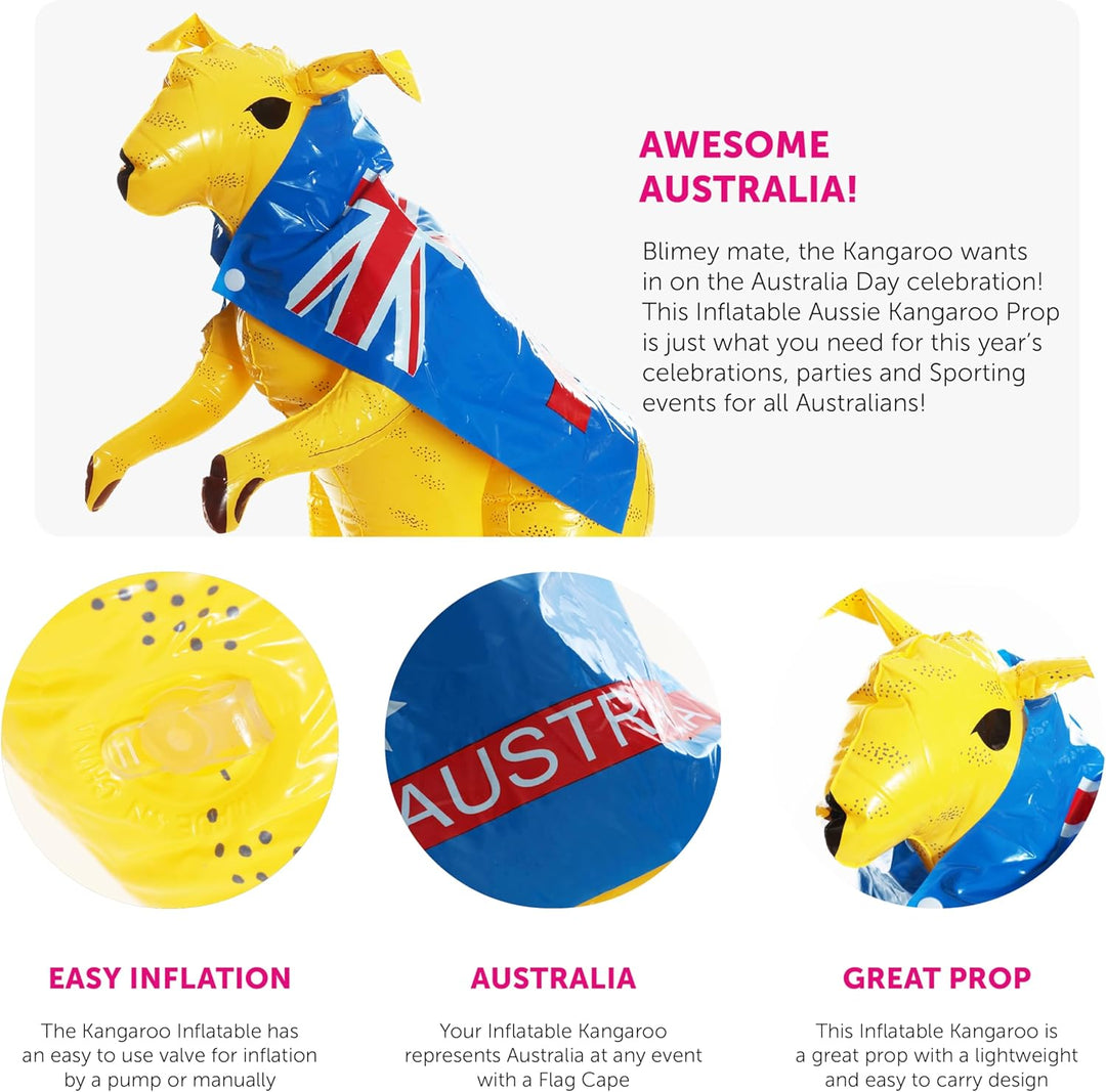 I LOVE FANCY DRESS LTD Aufblasbare gelbe Känguru-Requisite – 70 cm hoch australische Känguru-Requisi