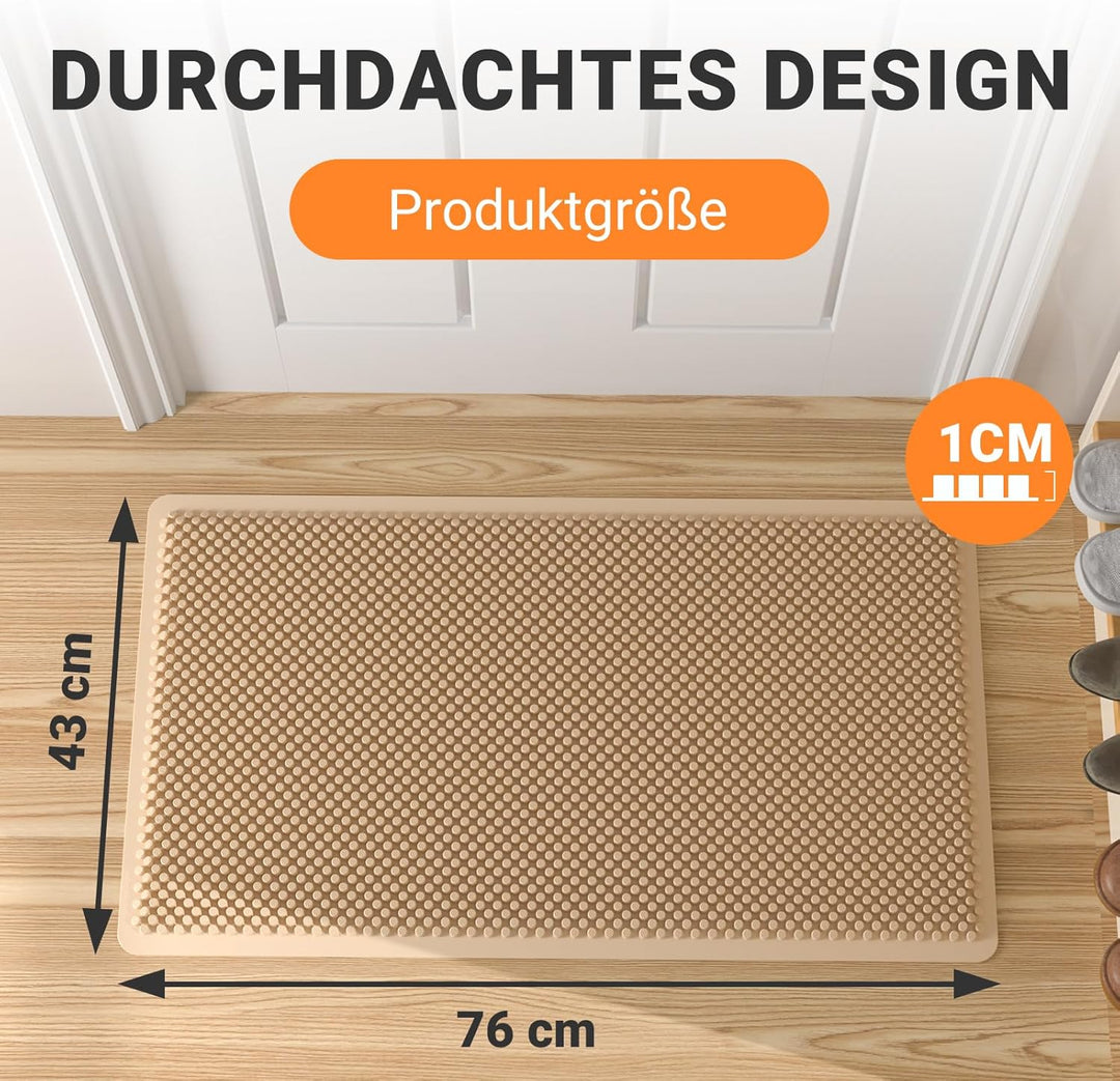 Fowooyeen Fussmatte, Silikon Schmutzfangmatte Fussmatte Aussen und Innen, Wetterfeste Türmatte mit N
