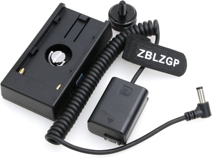 ZBLZGP NP-F970 F750 Batterieplattenhalter Adapter + FW50 Dummy-Akku-Kupplung für Sony A7R/A7S/A7II/A