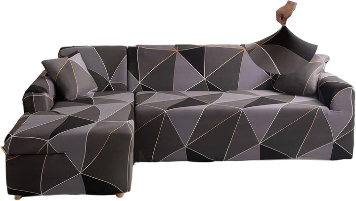 Jaotto Sofa Überwürfe Sofabezug Elastische Spandex Stretch Sofabezüge Couchbezug für L-Form Sofa Uni