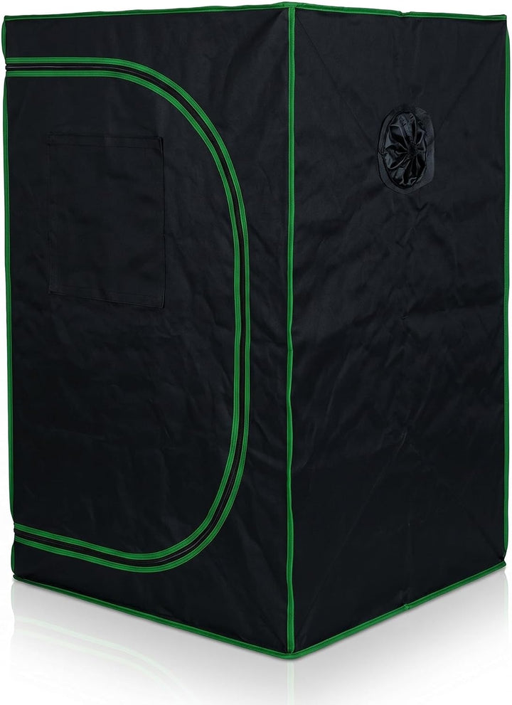 Mucola Growzelt Zuchtzelt mit 3-in-1 Messgerät 120x120x200 cm Schwarz | Lichtdichtes 600D-Gewebe, In