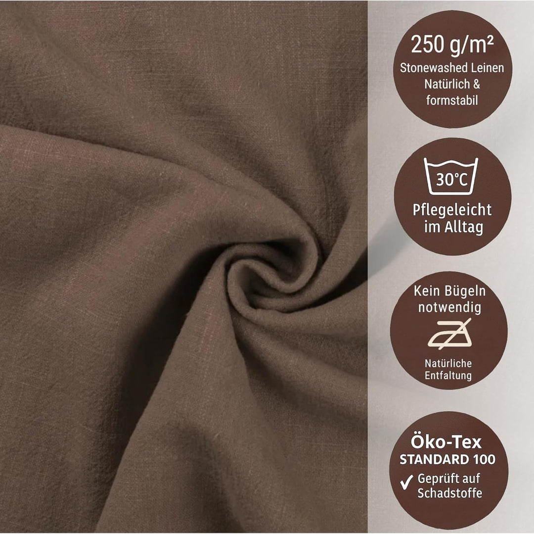 chambry 6 Premium Stoffservietten 100% Leinen Stonewashed - 40cm x 40cm - inkl. Faltanleitung als E-
