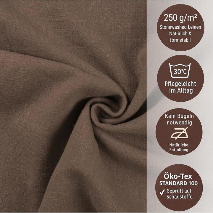 chambry 6 Premium Stoffservietten 100% Leinen Stonewashed - 40cm x 40cm - inkl. Faltanleitung als E-