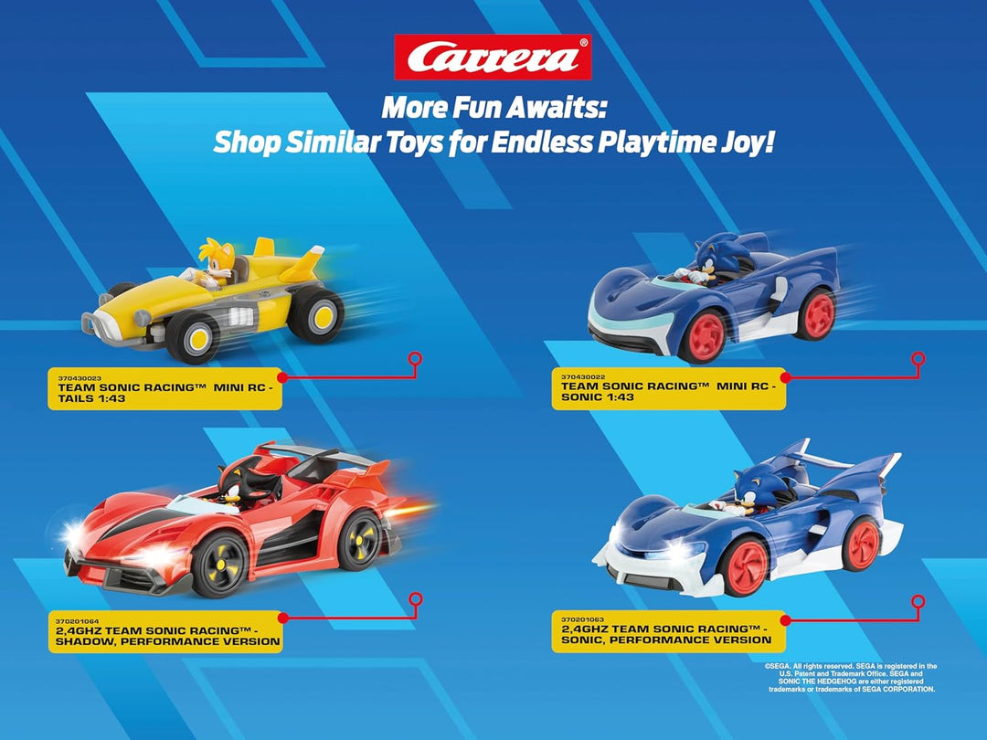 Carrera RC Team Sonic Racing - Sonic | Ferngesteuertes Auto | Rennboliden mit LED-Scheinwerfer | 27