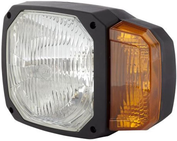 HELLA - Halogen-Hauptscheinwerfer - 12V - Einbau - Lichtscheibenfarbe: gelb - Stecker: DEUTSCH Steck