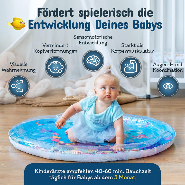 NouBaby® Wassermatte-Baby BPA-frei XXL I Einzigartiges Baby-Spielzeug ab 3, 6 und 9 Monate als Wasse