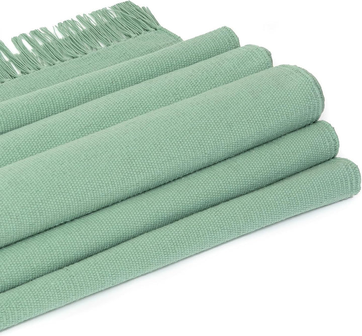 Yoga Studio Bio Yogamatte Teppich - 196cm x 70cm Yoga Teppich mit Quasten Baumwolle Yoga Teppich für