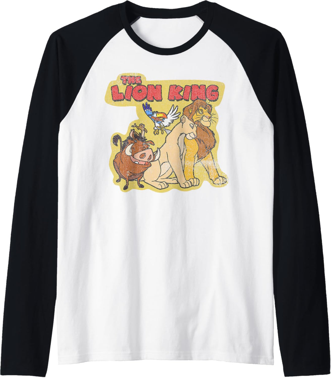 Disney Lion King Retro Happy Friends Portrait Raglan