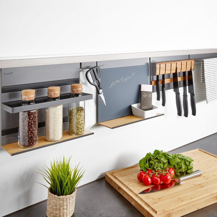 Kesseböhmer Linero style Küchenreling Edelstahloptik 600 x 22 x 29 mm Aluminium Nischensystem von SO