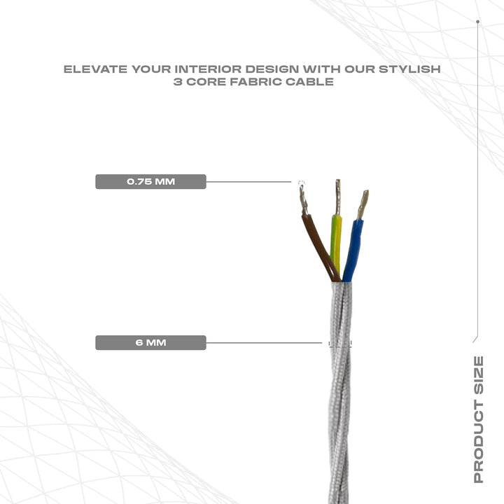 LEDSone 10 Meter 0,75 mm 3-adriges gedrehtes italienisches Seidenkabel Gold - Antikes gewebtes Flexk