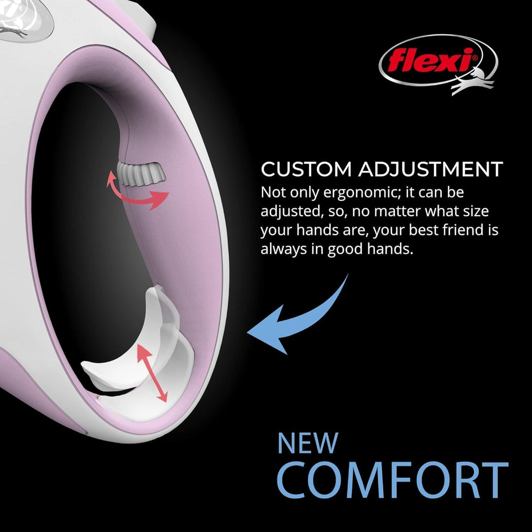FLEXI® New Comfort einziehbare Hundeleine (Band), ergonomisch, robust und verhedderungsfrei, für Hun