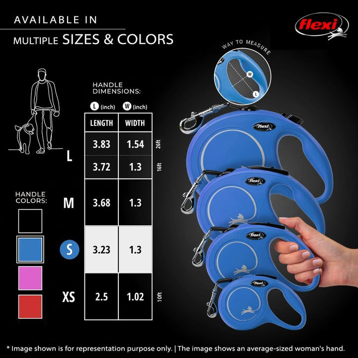 FLEXI® Klassische einziehbare Hundeleine, ergonomisch, langlebig und verhedderungsfrei, für Hunde bi