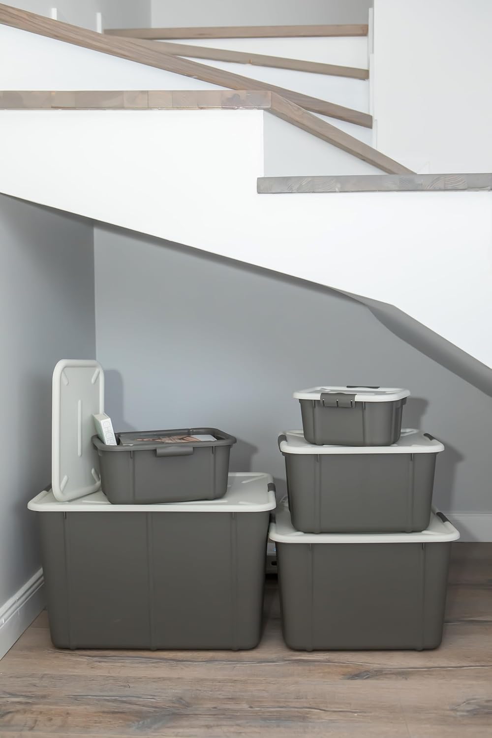 BranQ - Home essential Universeller Aufbewahrungsbehälter mit Deckel VELUR, 3er-Set, Grösse 16 l, BP