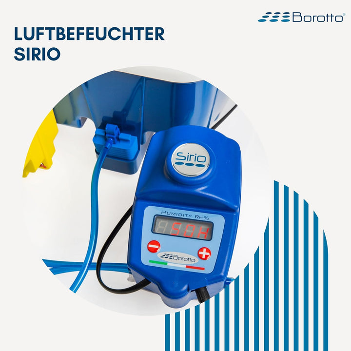Borotto SIRIO - Patentierter professioneller Luftbefeuchter mit Hygrometer mit dynamischer Verdampfu
