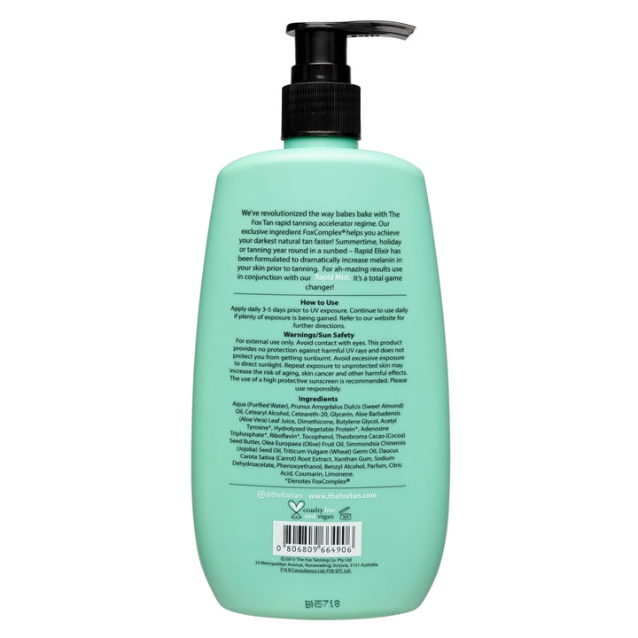 The Fox Tan - Rapid Tanning Elixir - Bräunungsbeschleuniger ohne Selbstbräuner, LotionVegan Alle für