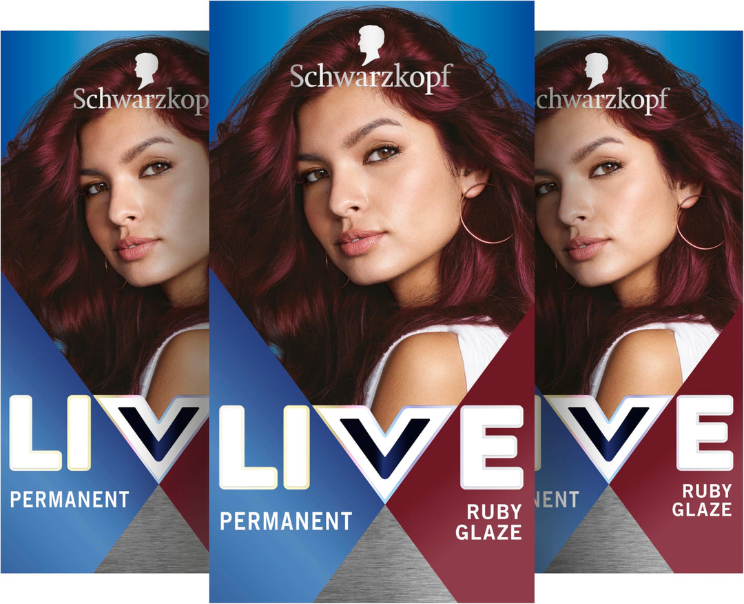 Schwarzkopf Live Urban Metallics U68 Ruby Glaze (3 x 142,5 ml), Haarfarbe mit integriertem Metallic