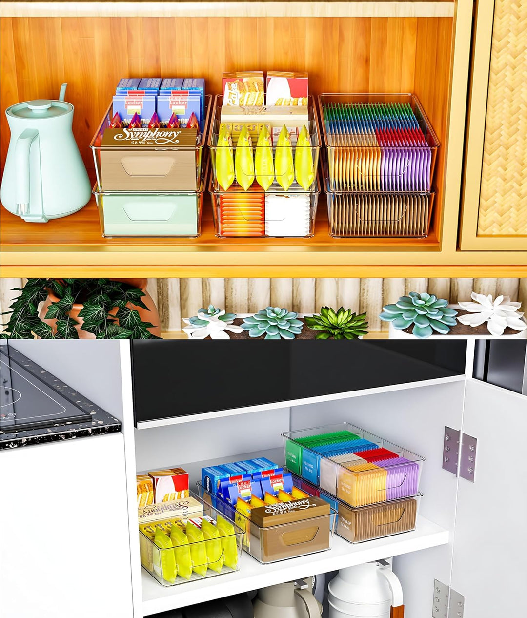 YIHAOBOX Kühlschrank Organizer 6er Set Ordnung im Kühlschrank, Stapelbar, Organizer, Fridge Organize