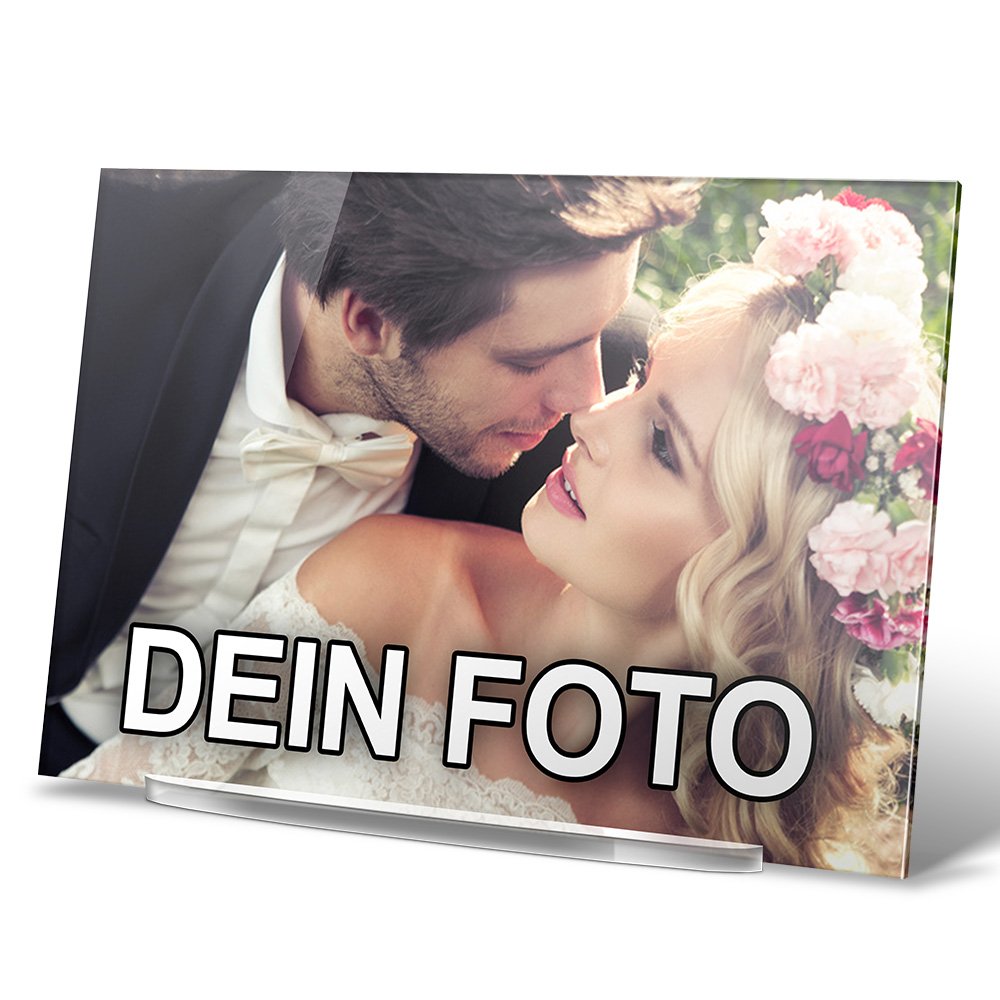 PhotoFancy® - Acryl Glas mit Foto Bedrucken - Acrylglas Personalisieren - Foto-Aufsteller mit eigene