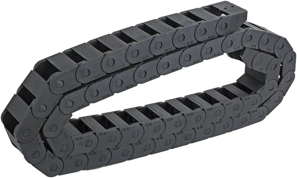 sourcing map R18 10mm x 20mm Schwarz Kunststoff Kabelschlepp Kette Draht Träger 1M Länge CNC