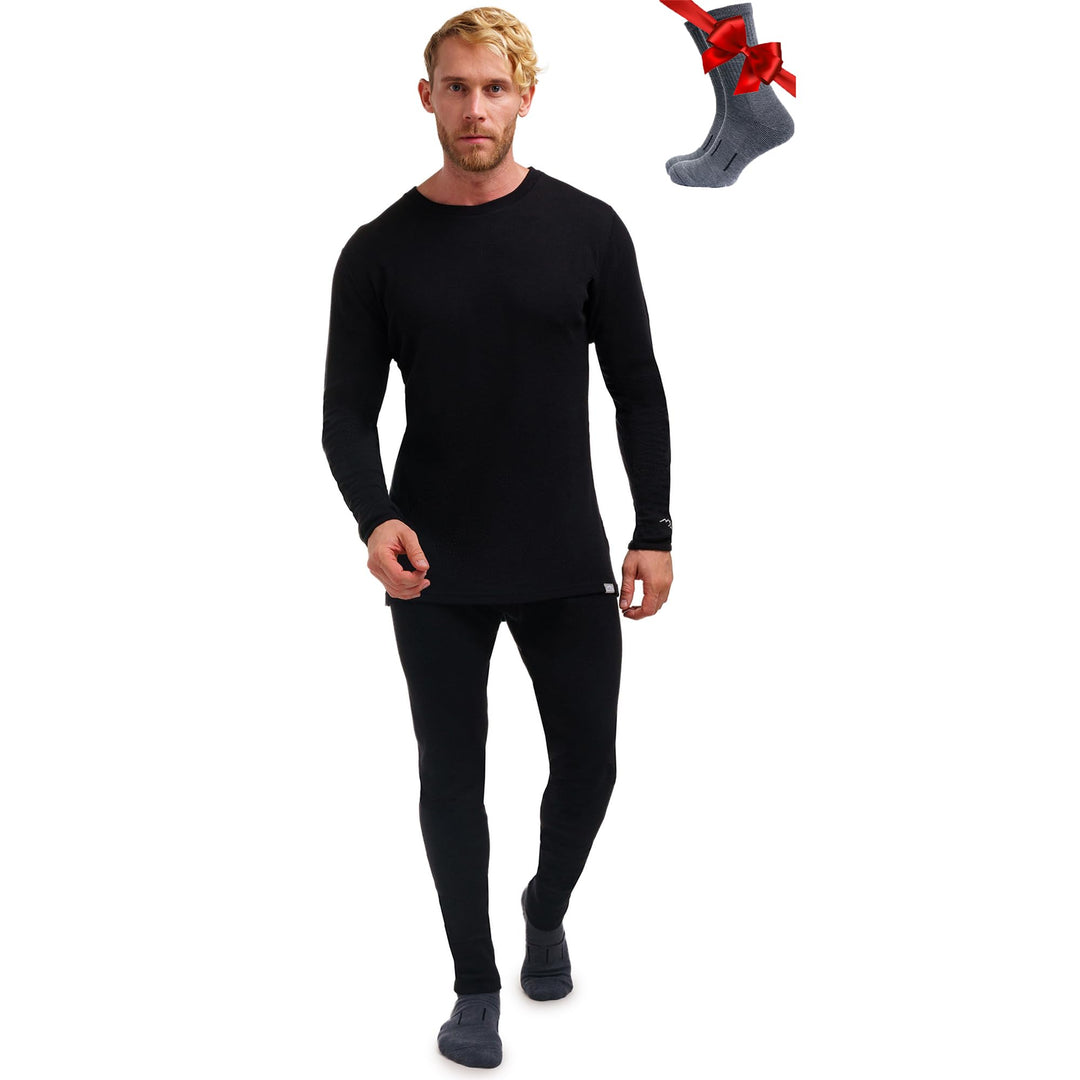 Merino.tech 100% Merino Unterwäsche Herren Set - Leicht, Mittelgewicht, Thermounterwäsche Merinowoll