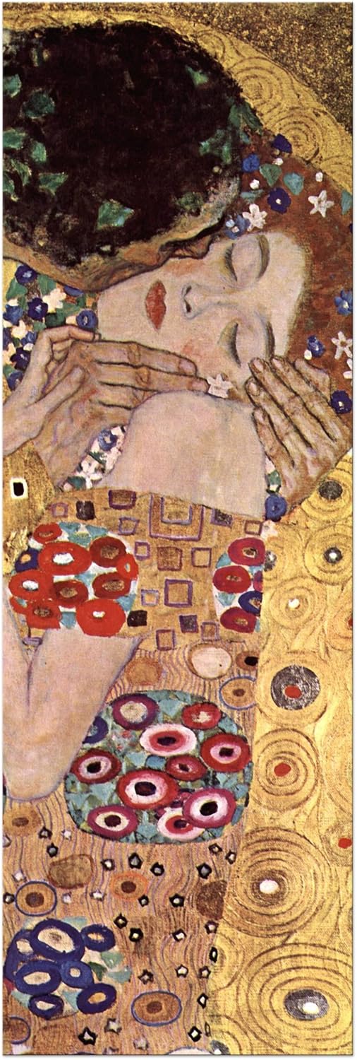 Bilderdepot24 Bild auf Leinwand | Gustav Klimt Der Kuss in 40x120 cm als Wandbild | Wand-deko Dekora