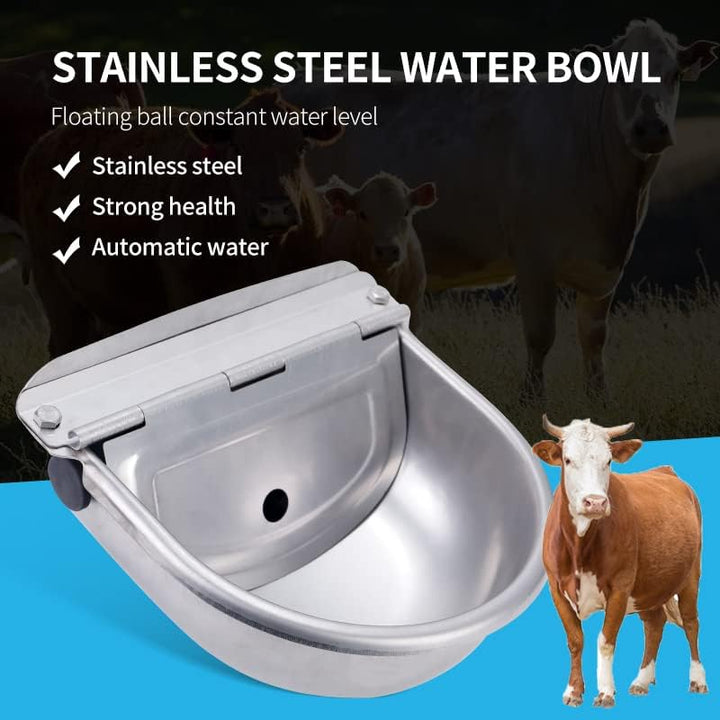 MOGOULUA Automatische Tränkebecken mit Kupfer Schwimmerventil Grosse Kapazität Edelstahl Rindertränk