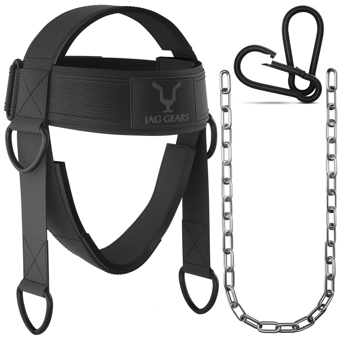 Neck Trainer Neck Training - 7 mm Neoprene Padded Neck Trainer with 110 cm Long Adjustable Steel Cha