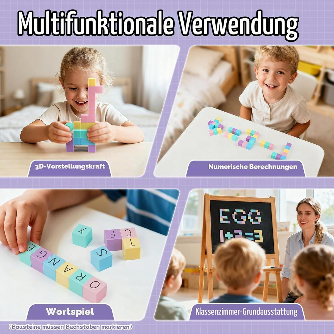 45 Pcs Magnetische Bausteine Blöcke für Kinder, 2.5cm Mini Magnetische Bauklötze, Magnetic Building
