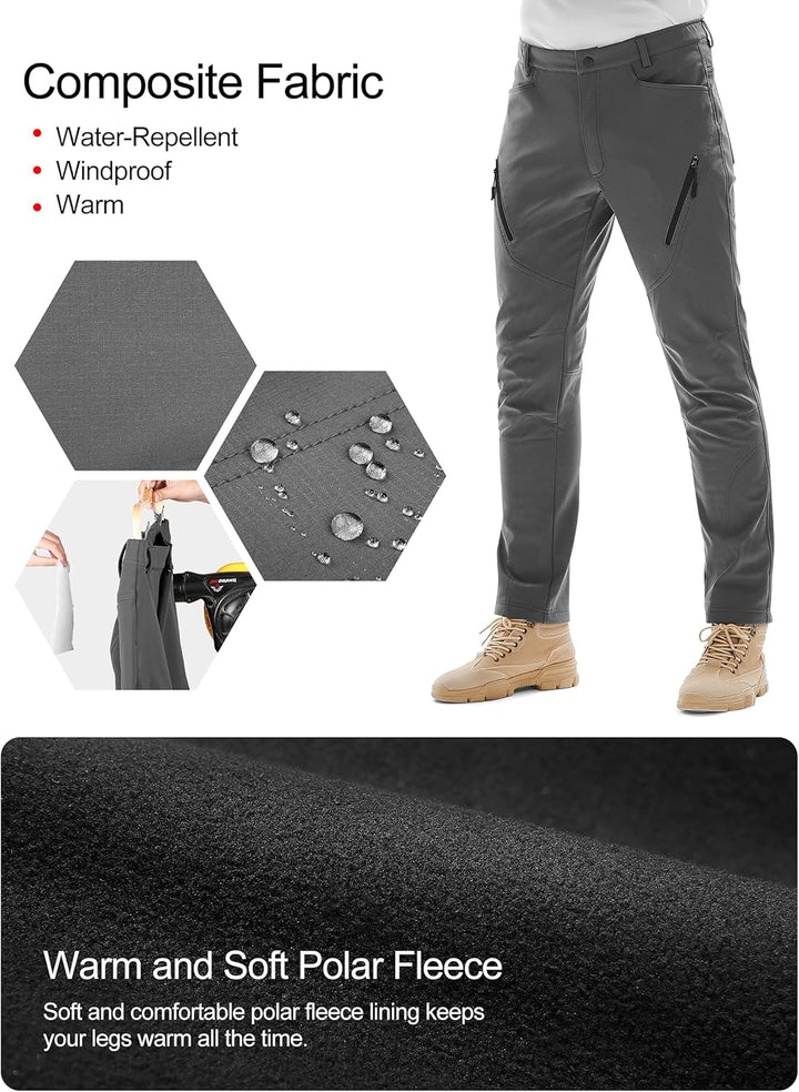KUTOOK wasserdichte Softshellhose Herren Winter Outdoor Hose für Trekking Wandern Bergsteigen HP010