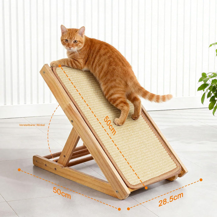 Kratzbrett Katze – Verstellbares &amp; faltbares Kratzmöbel, 50x28,5cm aus stabilem Holz – Kratzzeug zum