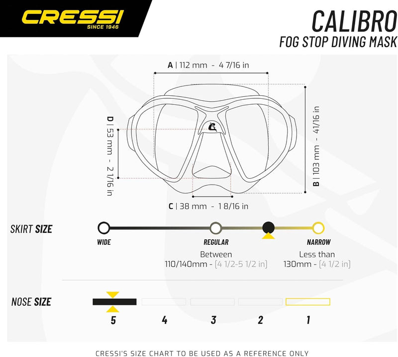 Cressi Calibro Tauchmaske Schwarz/Spiegellinsen HD, Schwarz/Spiegellinsen HD