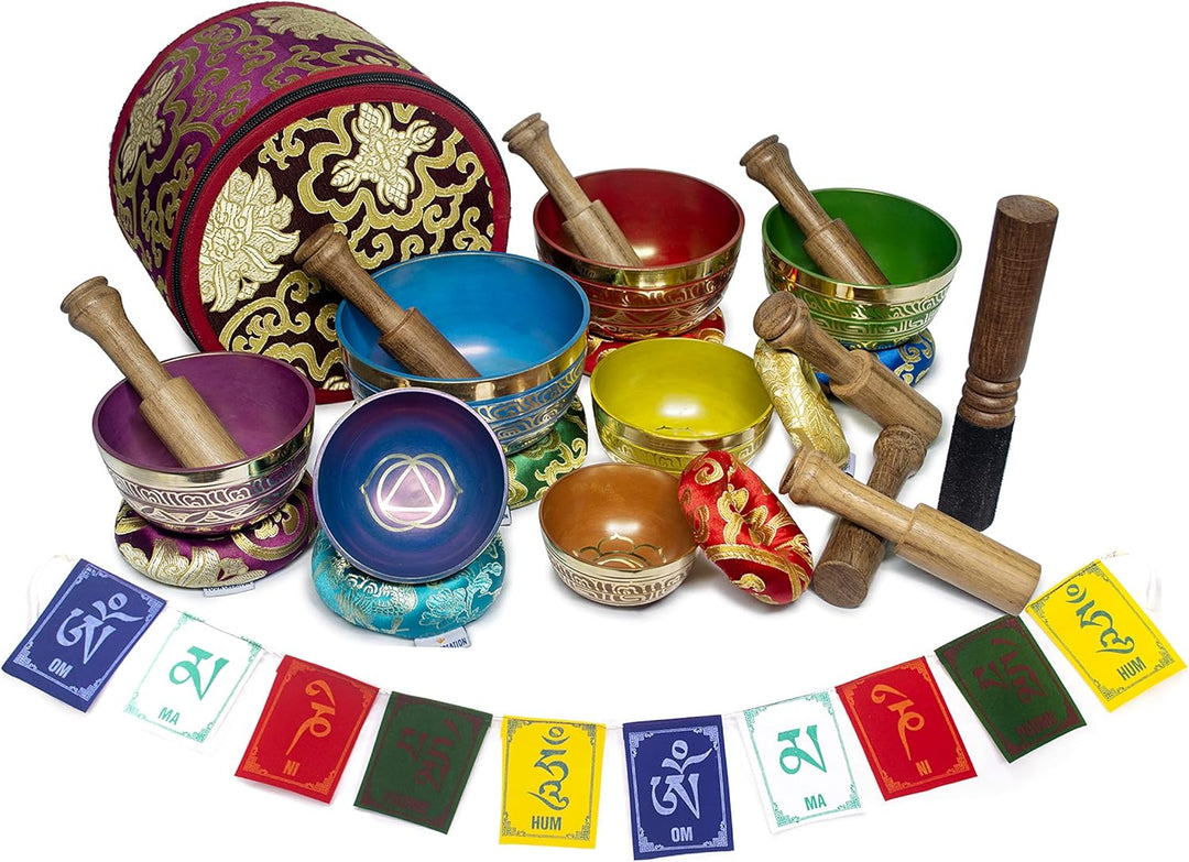ESK Chakra Heilende Tibetische Klangschalen-Set 7 Stück für Meditation - Himalaya-Klangschalen ESK 1