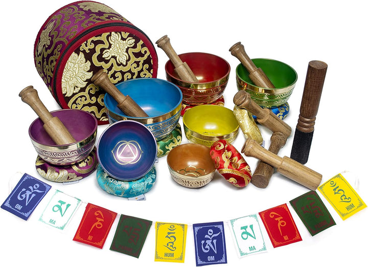 ESK Chakra Heilende Tibetische Klangschalen-Set 7 Stück für Meditation - Himalaya-Klangschalen ESK 1