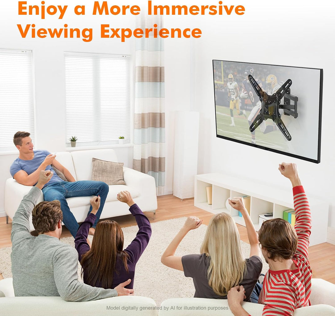 GRIFEMA GB1010 TV Wandhalterung – Schwenkbare Neigbare TV Halterung für 26–65 Zoll Flach &amp; Curved Fe