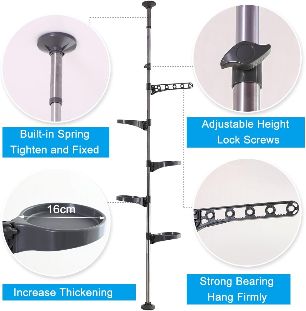 BAOYOUNI 5-Schicht Indoor Teleskop Pflanzenständer Blumentreppe Metall Blumen Display Rack Federbela