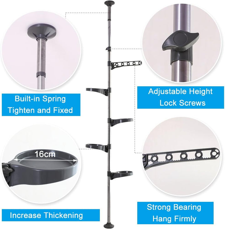 BAOYOUNI 5-Schicht Indoor Teleskop Pflanzenständer Blumentreppe Metall Blumen Display Rack Federbela