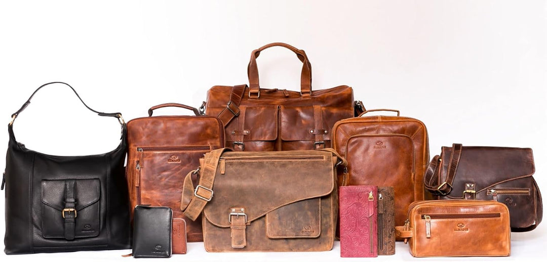 ALMADIH Premium Leder Damentasche Schultertasche KYLA - Ledertasche Handtasche Umhängetasche Henkelt
