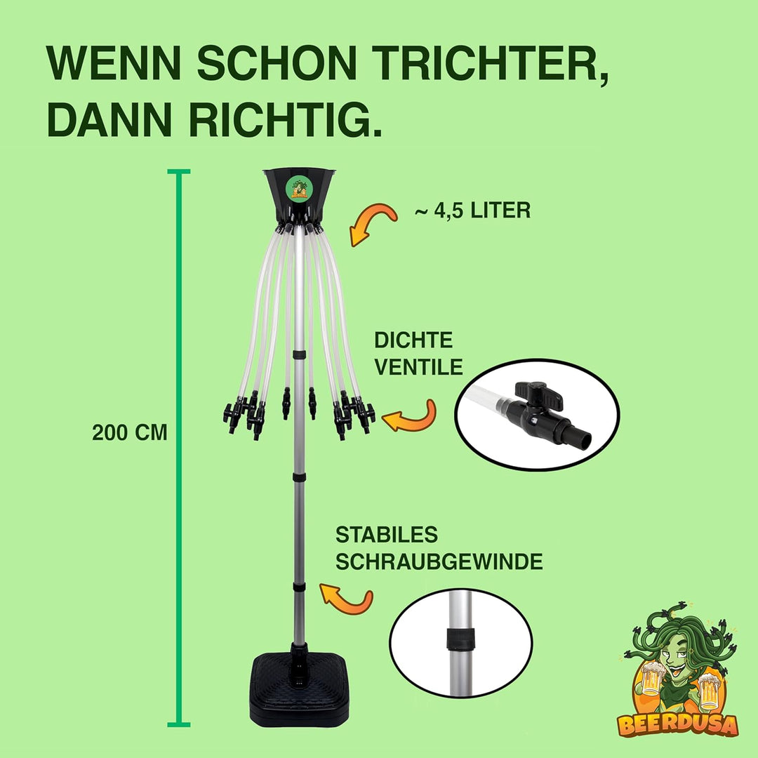 8er Bierbong Set Bier Trichter Saufen 8er Verteiler 3.0