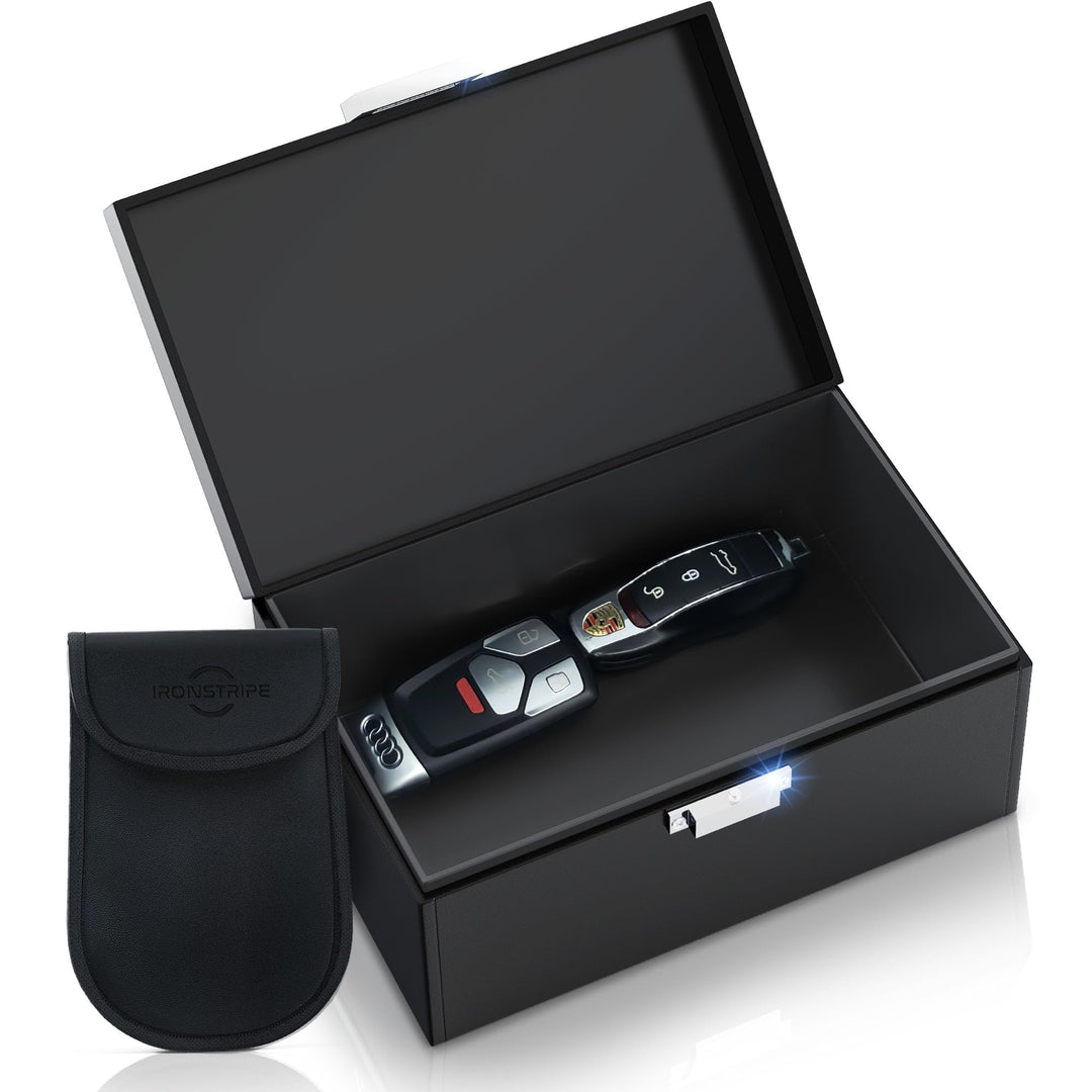 Ironstripe Keyless Go Schutz Autoschlüssel Box, Extra Gross 19 x 12 x 9 cm Faraday Box, Diebstahlsch