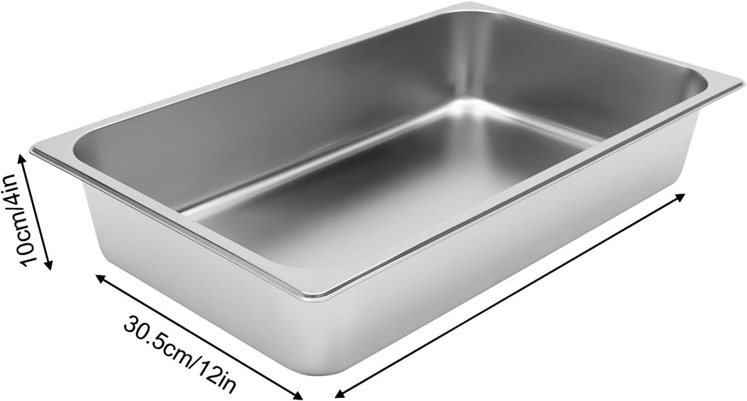 4 Stück Behälter Edelstahl Gastronormbehälter Frischhaltedose Chafing Dish Tief Stapelbar Stapelbare