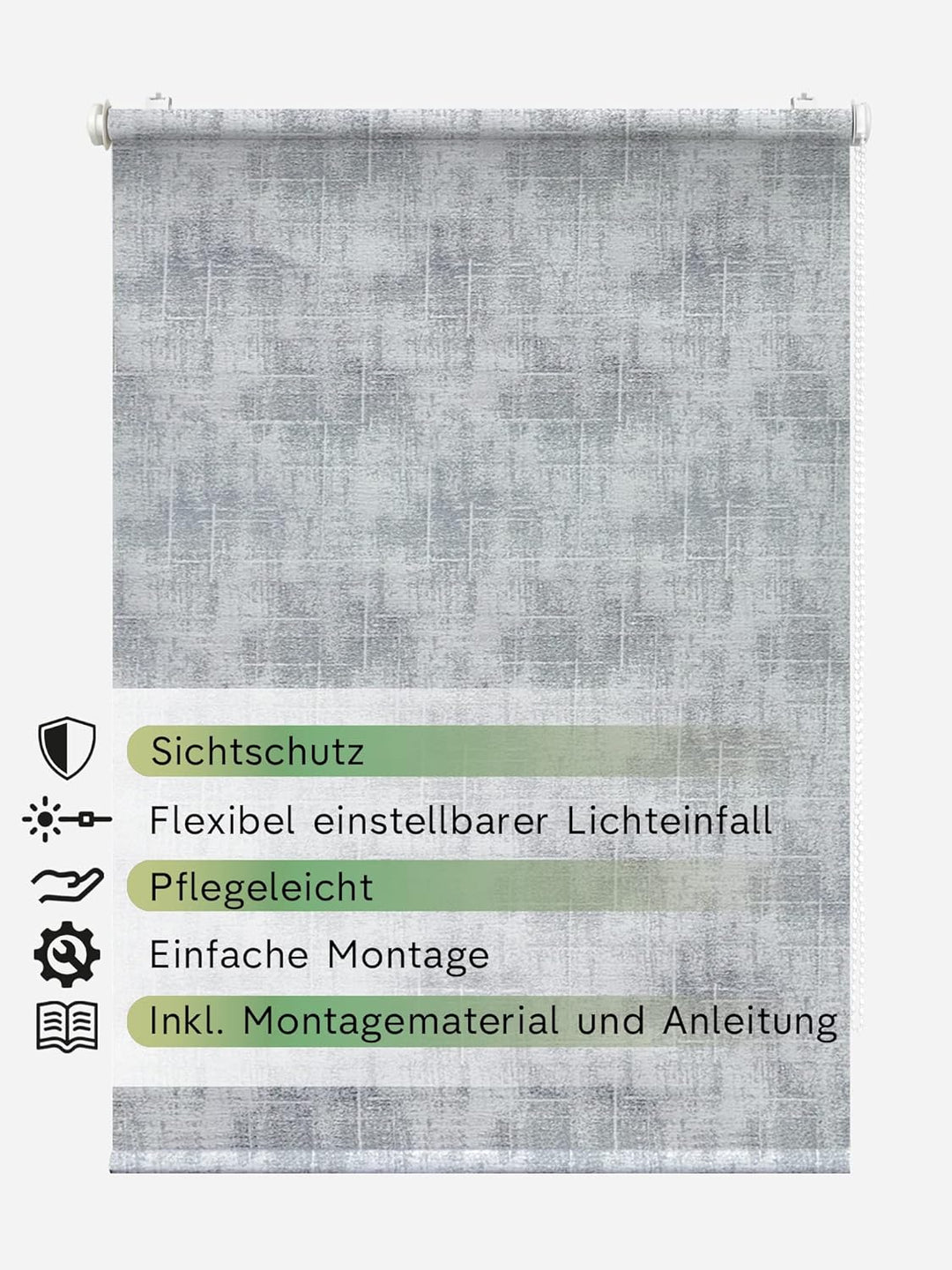 Rikmani Tageslichtrollo AVI Fensterrollo verdunkelnd, Rollo, Klemmfix, Anschraubbar, Verdunkelungsro