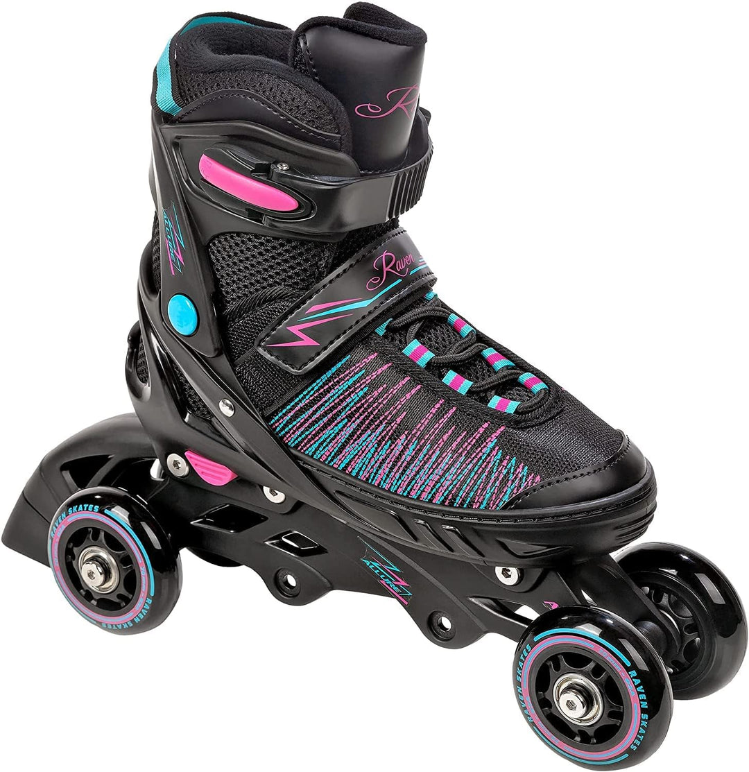 RAVEN 4in1 Inline Skates Triskates Rollschuhe Schlittschuhe Inliner für Kinder Erwachsene Mädchen Da