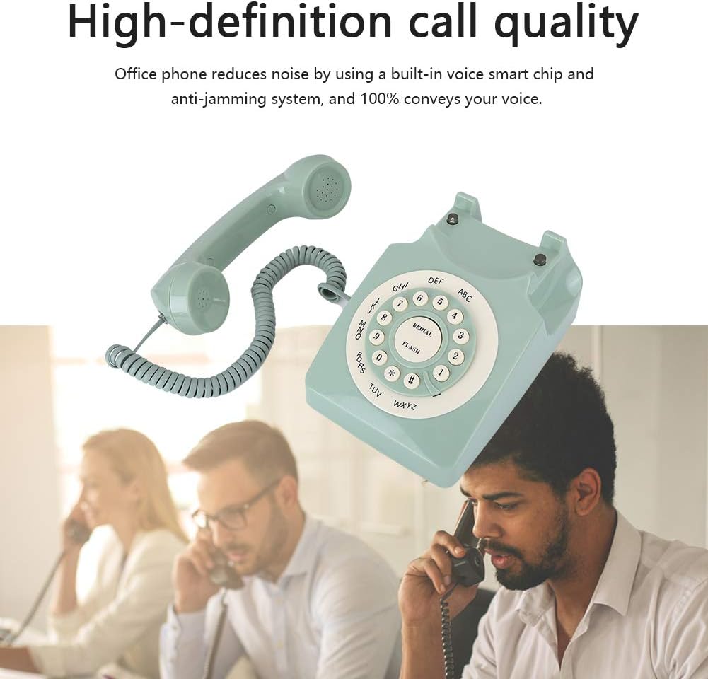 Europäisches Telefon, Hellgrüner Pastoralstil 80er Jahre Klassisches Retro Antikes Vintage Festnetzt