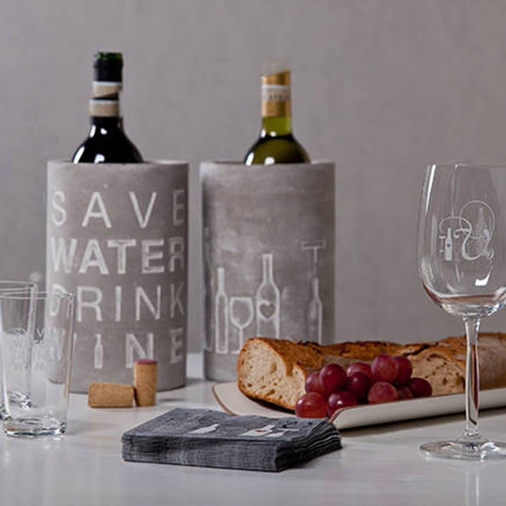 Räder Vino Beton Weinkühler Flasche + Glas