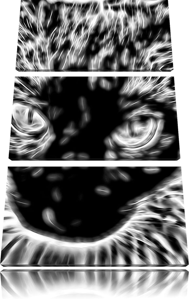 Pixxprint Monocrome, Siamkatze mit blauen Augen 3-Teiler Leinwandbild 120x80 Bild auf Leinwand
