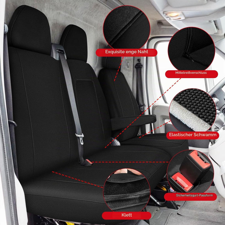 Sitzbezüge Auto für 2006-2025 FIAT Ducato Citroen Jumper- 2+1, Autositzbezüge Auto-Sitzschoner Schon