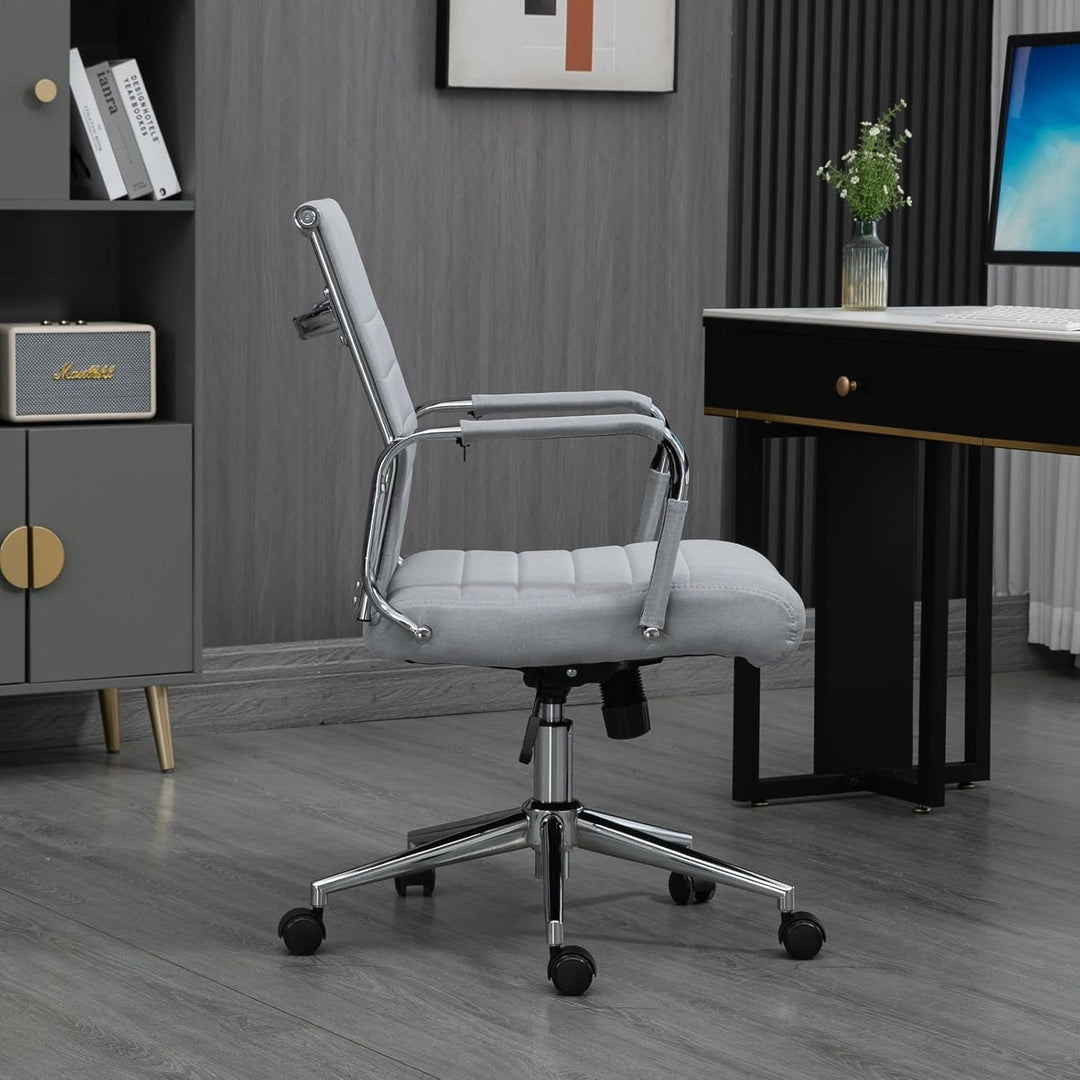 SVITA Office Comfort Bürostuhl Schreibtischstuhl Drehstuhl Chefsessel Stoffbezug Hellgrau Hellgrau S