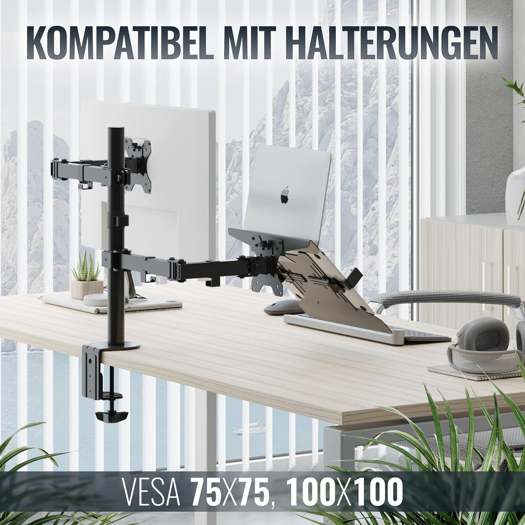 RICOO Laptophalter, CZ3028, Lap Desk, Einstellbar, Monitorhalterung, Laptop Tray, VESA 75x75/100x100