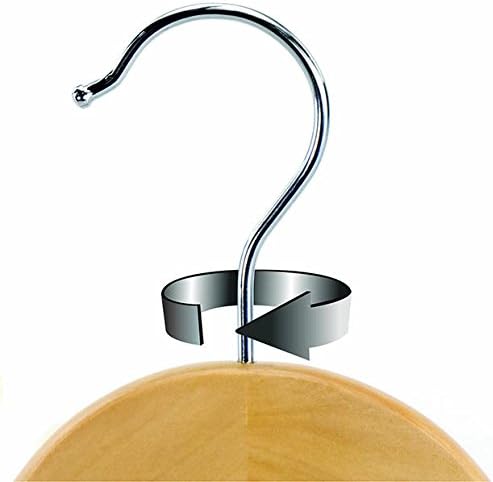 Hangerworld 10 Naturfarbene Kleiderbügel aus Holz mit rutschfestem Hosensteg und um 360° drehbarem C